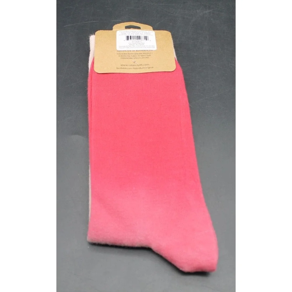 Robin Ruth Colorado Crew Socks I ❤️ Socks Red Pink White Ombre One Size NWT